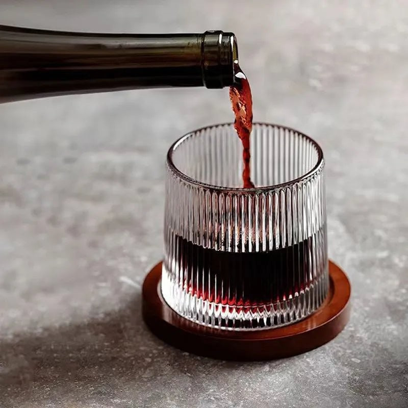 Spinning crystal whiskey glass rocking on its rounded base - product photo 4