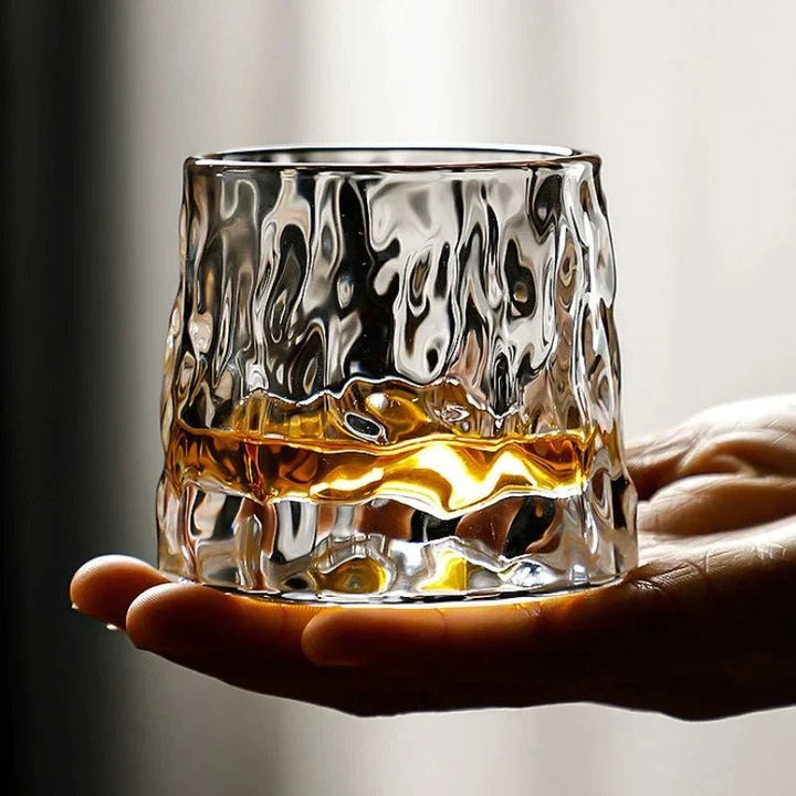 Spinning crystal whiskey glass rocking on its rounded base - product photo 7