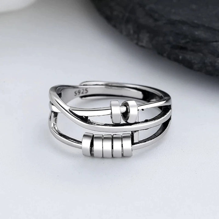 Stainless steel spinning fidget ring - product photo 1