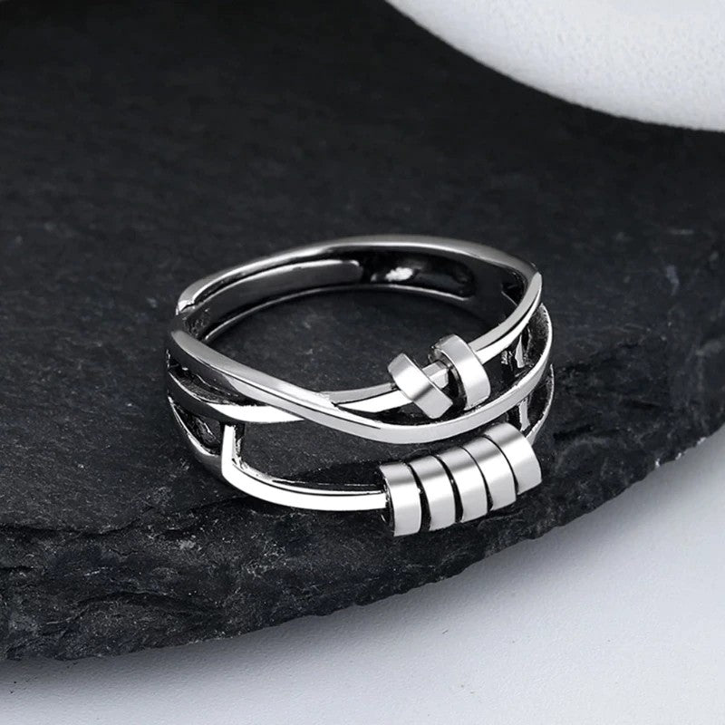 Stainless steel spinning fidget ring - product photo 3
