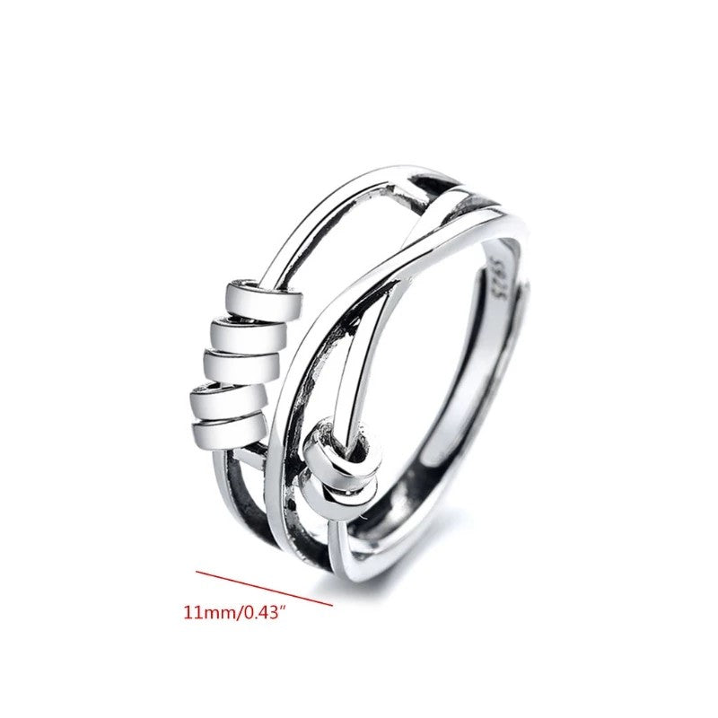 Stainless steel spinning fidget ring - product photo 4