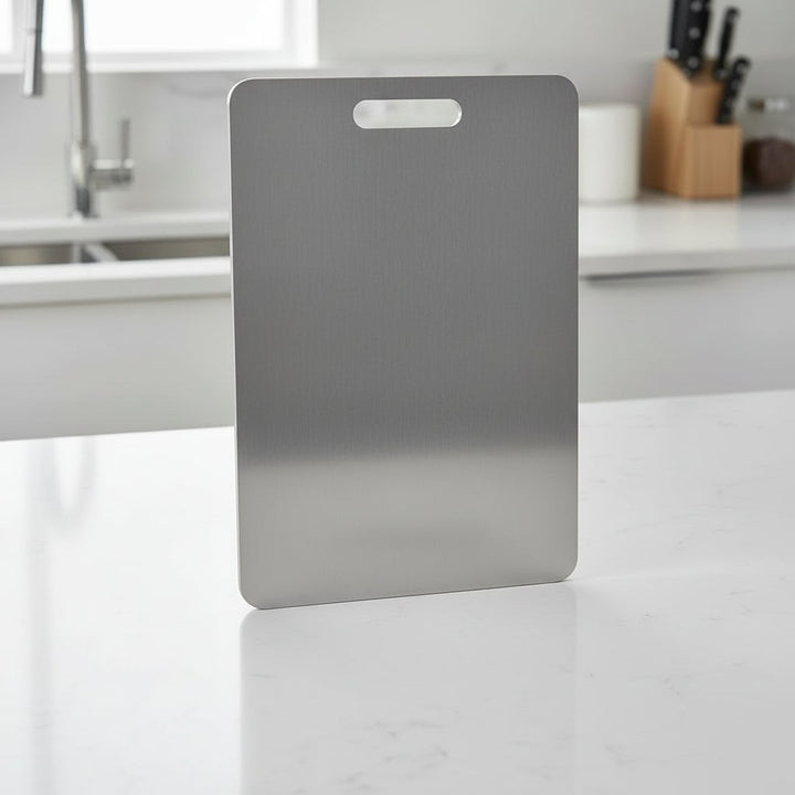 Stainless steel cutting board with a non-slip base - product photo 1