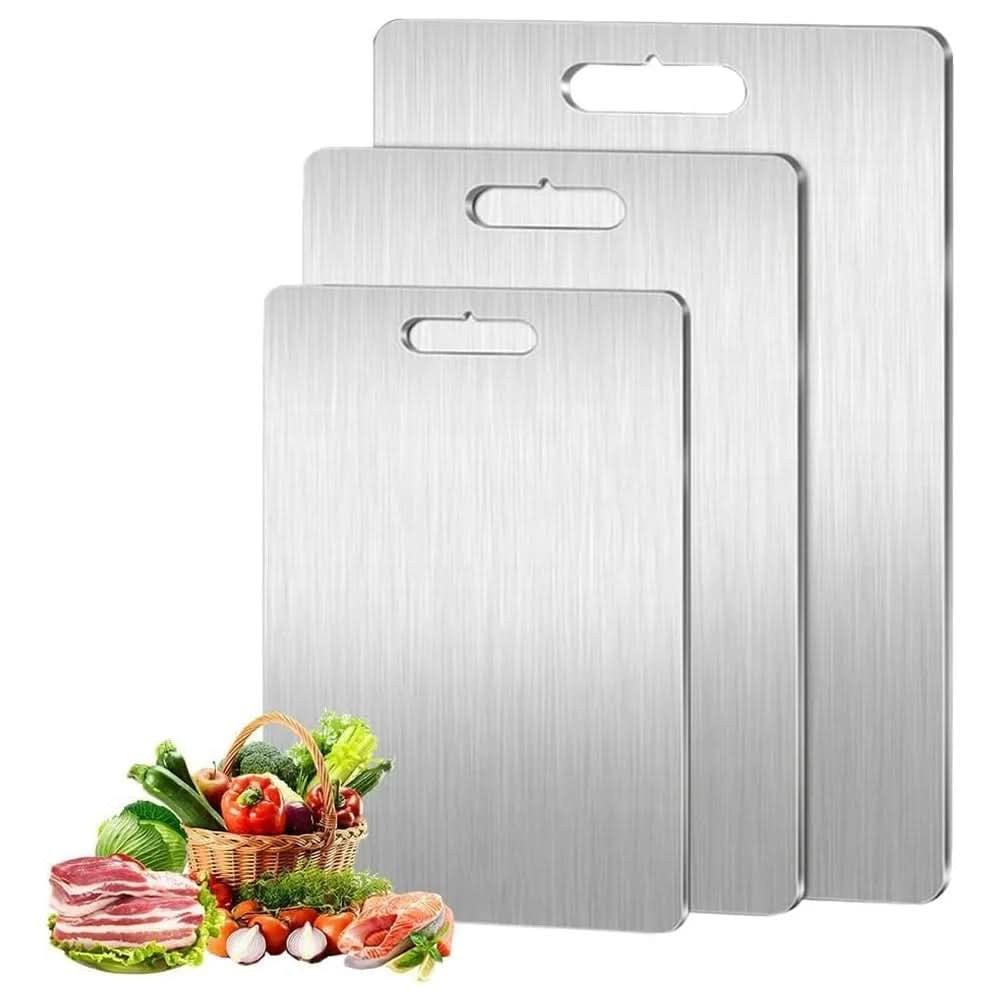 Stainless steel cutting board with a non-slip base - product photo 2