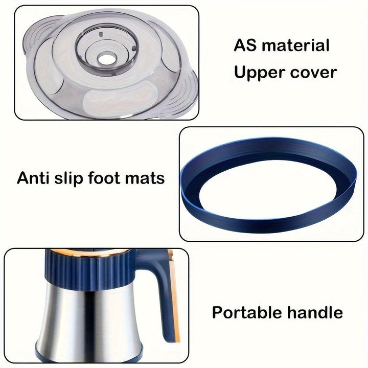 Stainless steel food processor with six blades - product photo 6