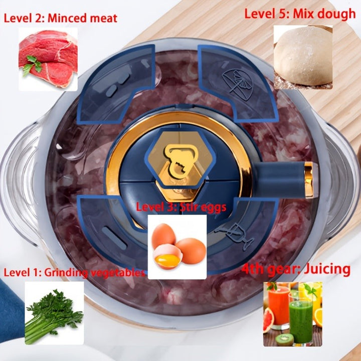 Stainless steel food processor with six blades - product photo 8