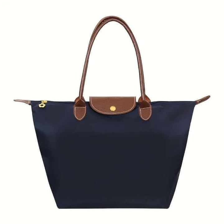 Structured fabric handbag with metal fittings - product photo 10