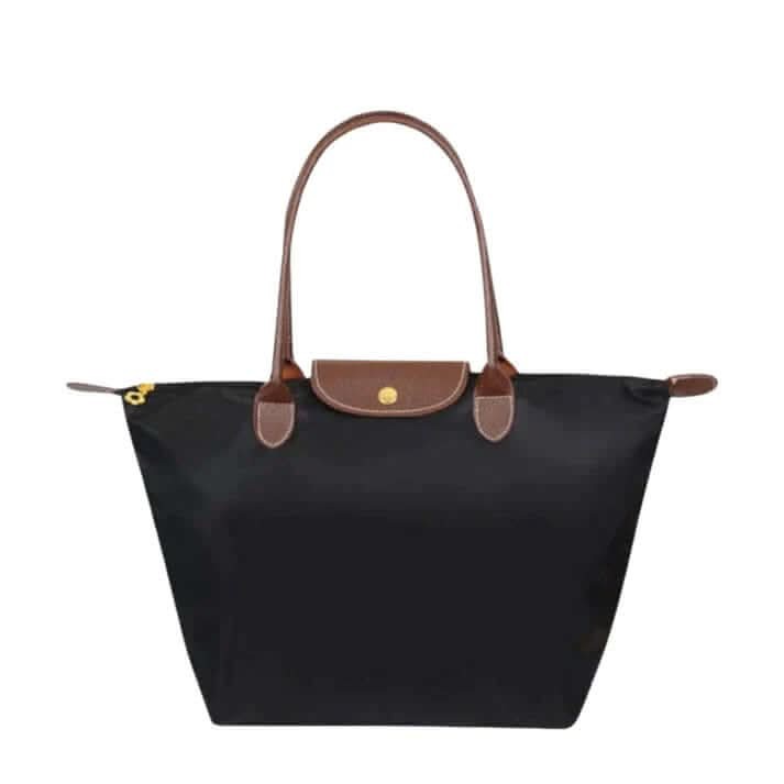 Structured fabric handbag with metal fittings - product photo 4