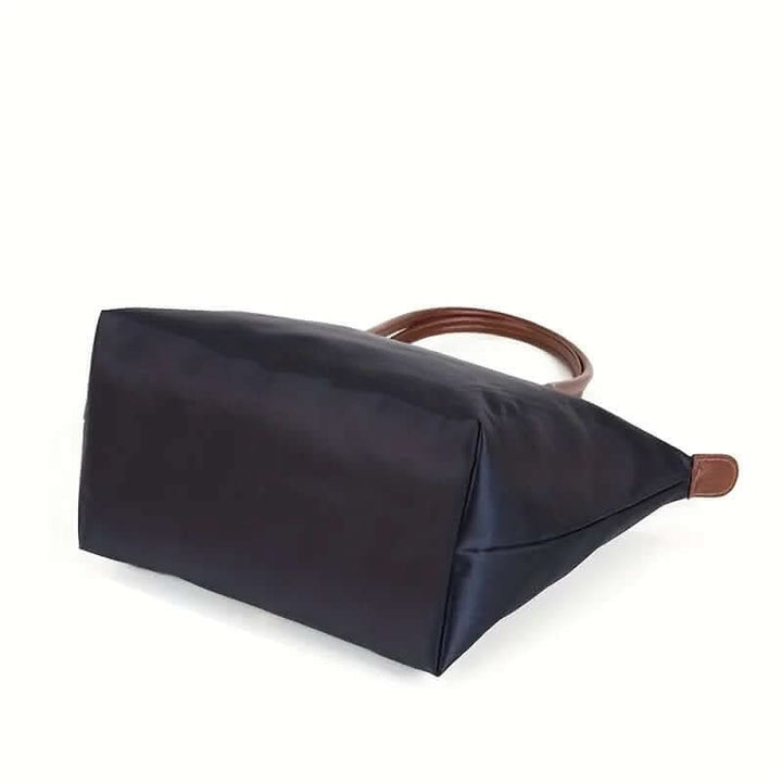 Structured fabric handbag with metal fittings - product photo 6