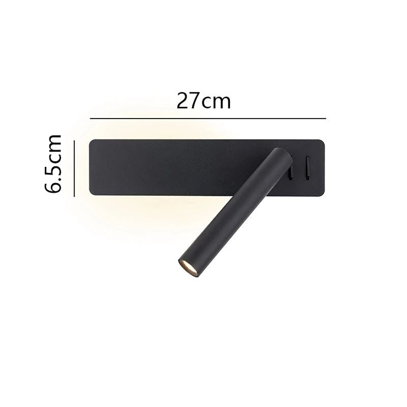 Swivel LED bedside reading light aimed at a book - product photo 8