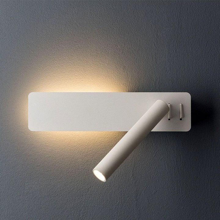 Swivel LED bedside reading light aimed at a book - product photo 9