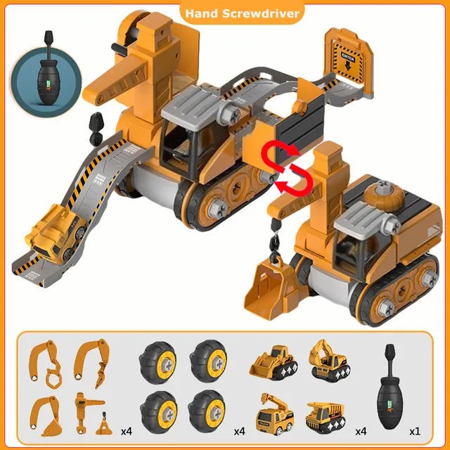 Take-apart construction vehicle with a toy screwdriver - product photo 5