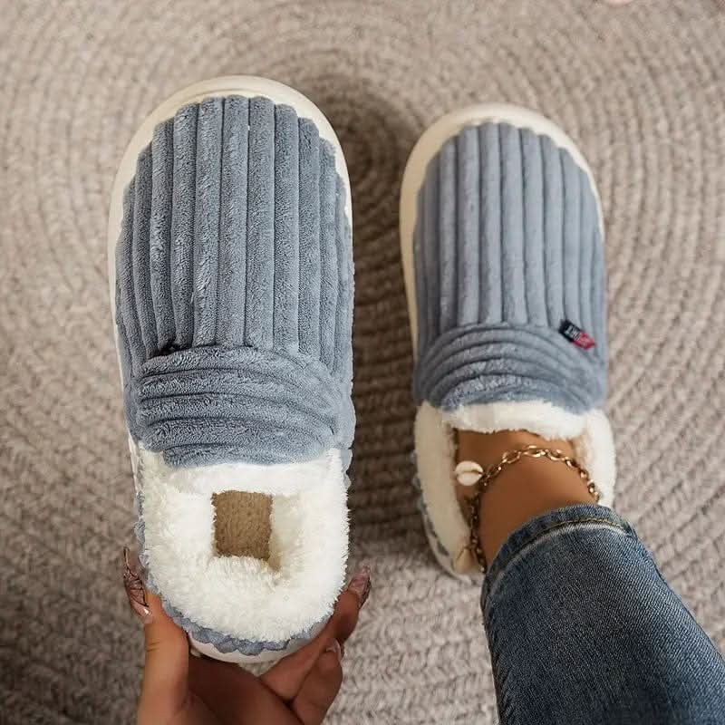 Thermal fleece-lined house slipper with a non-slip rubber sole - product photo 13