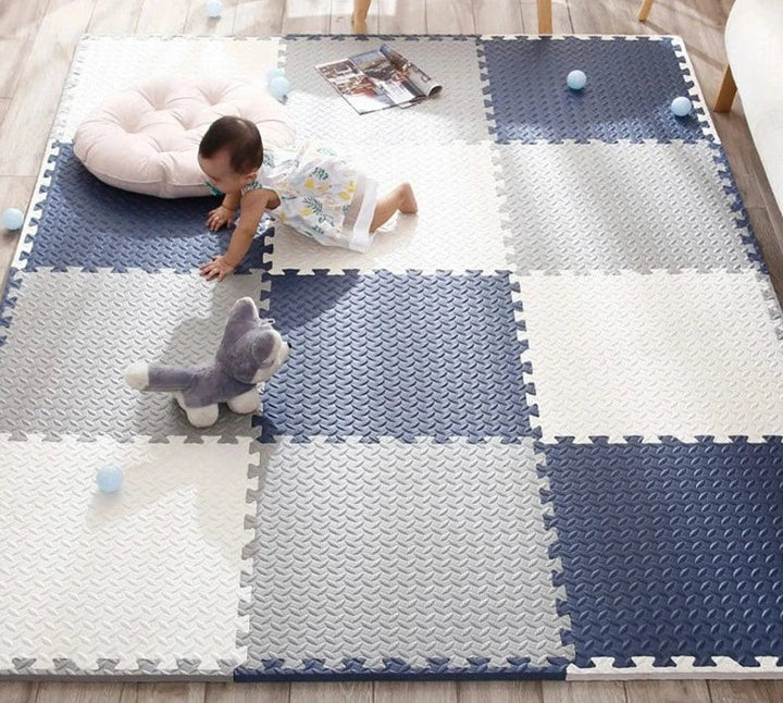 Thick padded baby play mat on a floor - product photo 1