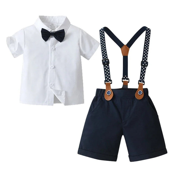 Three-piece boys' suit with a shirt, vest and bow tie - product photo 11