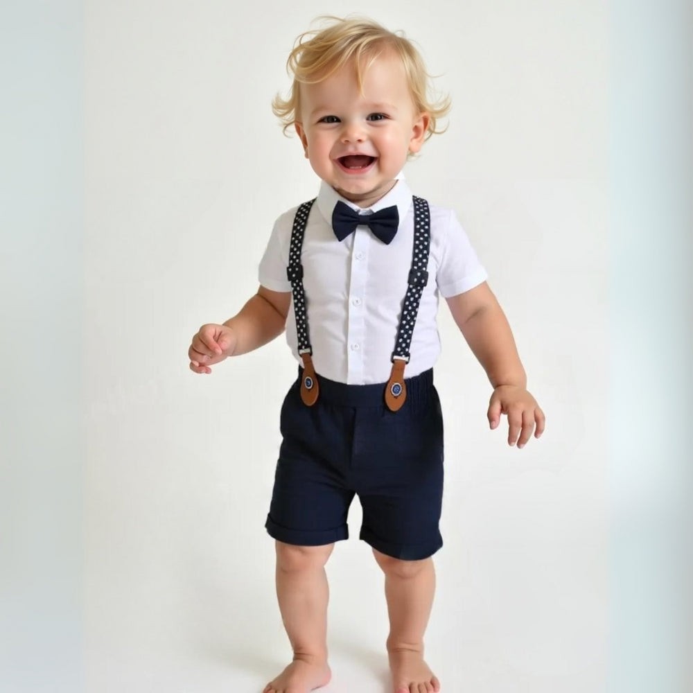 Three-piece boys' suit with a shirt, vest and bow tie - product photo 12
