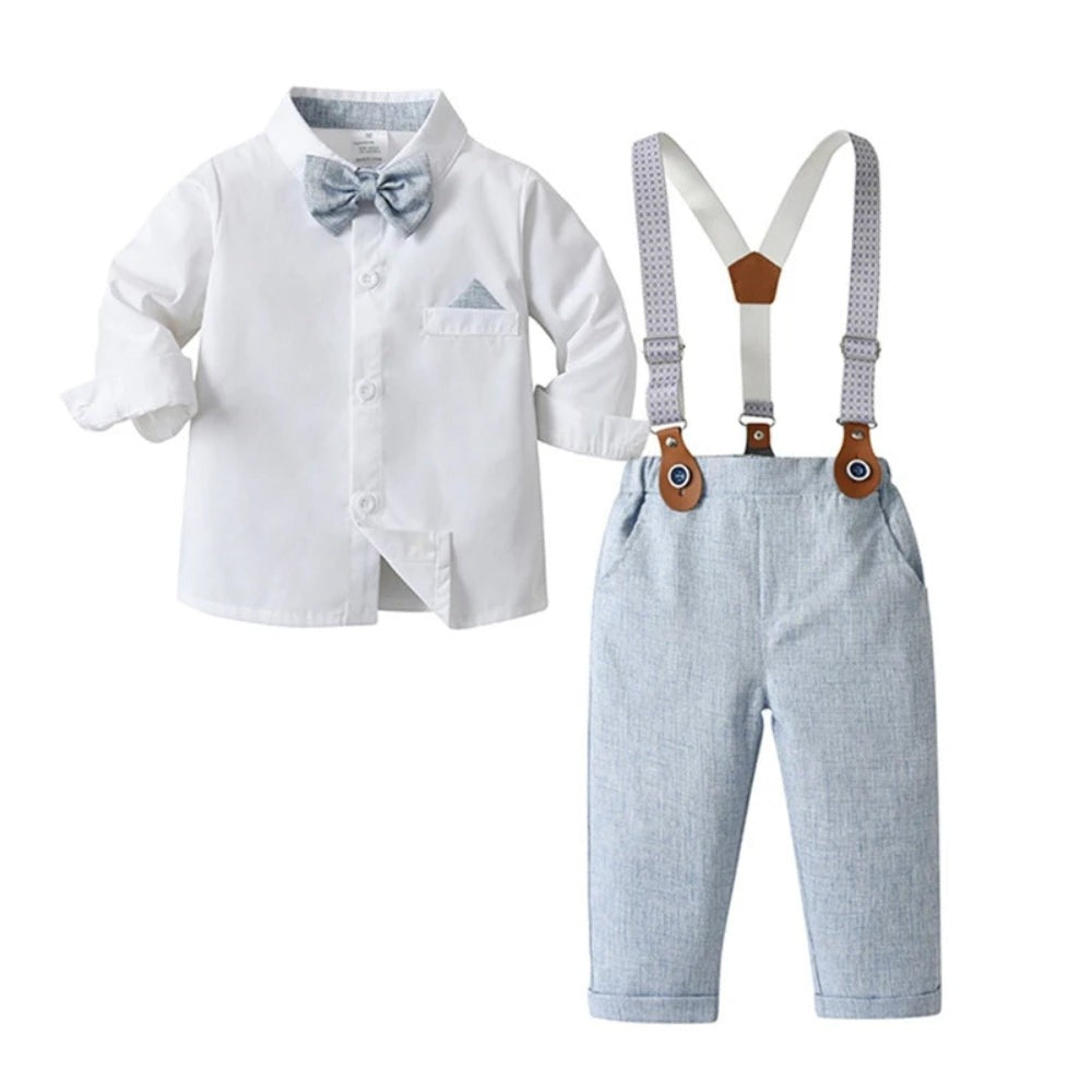 Three-piece boys' suit with a shirt, vest and bow tie - product photo 13