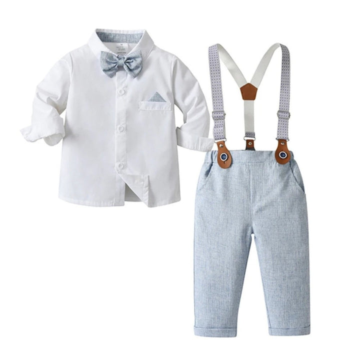 Three-piece boys' suit with a shirt, vest and bow tie - product photo 13