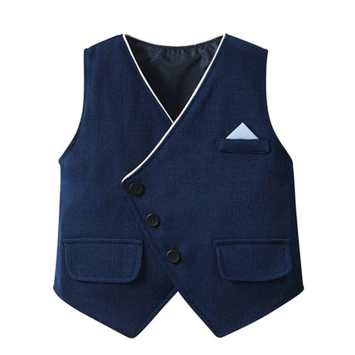 Three-piece boys' suit with a shirt, vest and bow tie - product photo 4