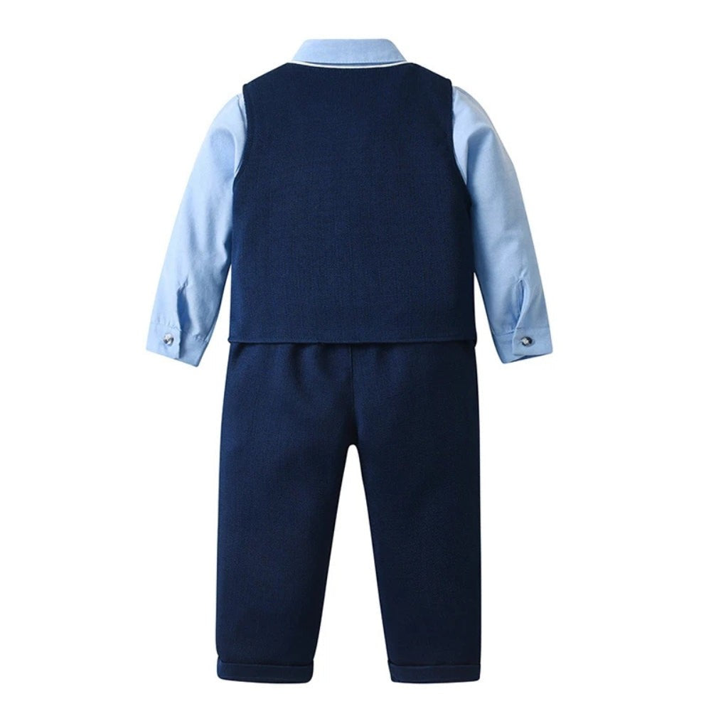 Three-piece boys' suit with a shirt, vest and bow tie - product photo 6