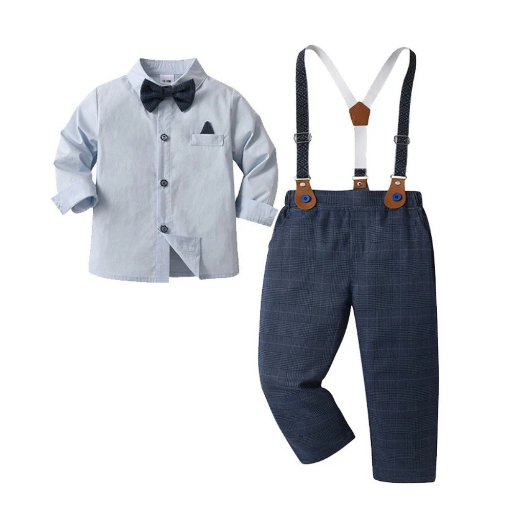 Three-piece boys' suit with a shirt, vest and bow tie - product photo 7
