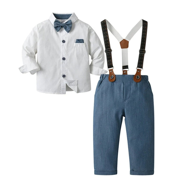 Three-piece boys' suit with a shirt, vest and bow tie - product photo 9