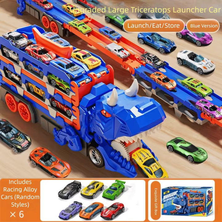 Transforming dinosaur playset opened into a race track - product photo 4