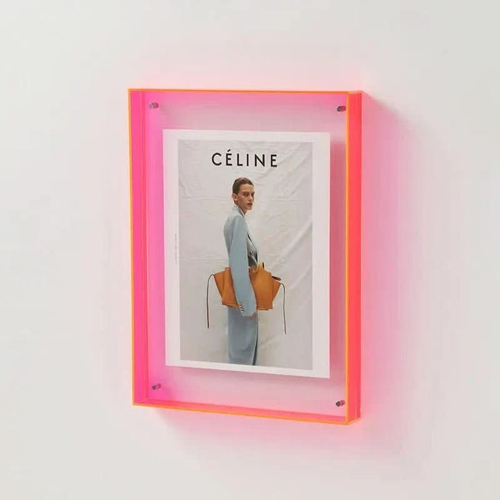 Transparent colored acrylic photo frame holding a photo - product photo 11