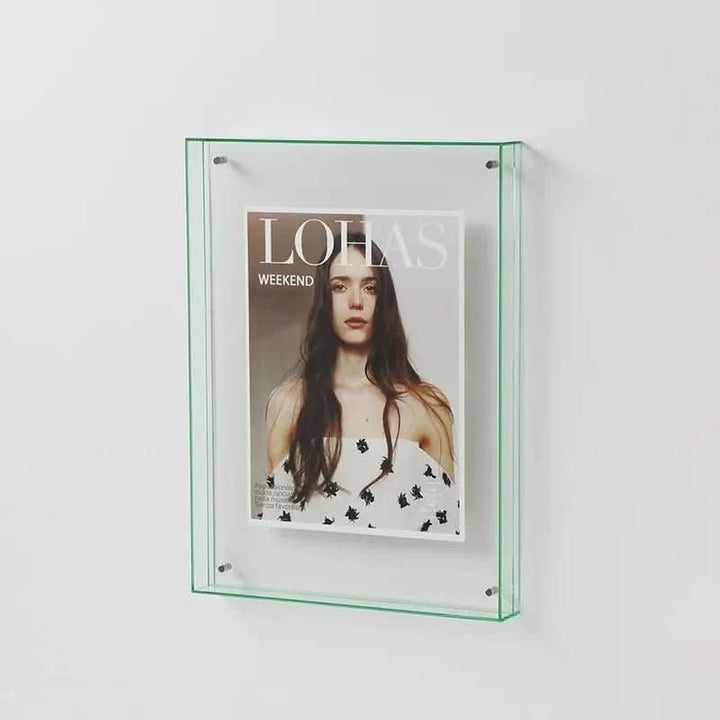 Transparent colored acrylic photo frame holding a photo - product photo 12