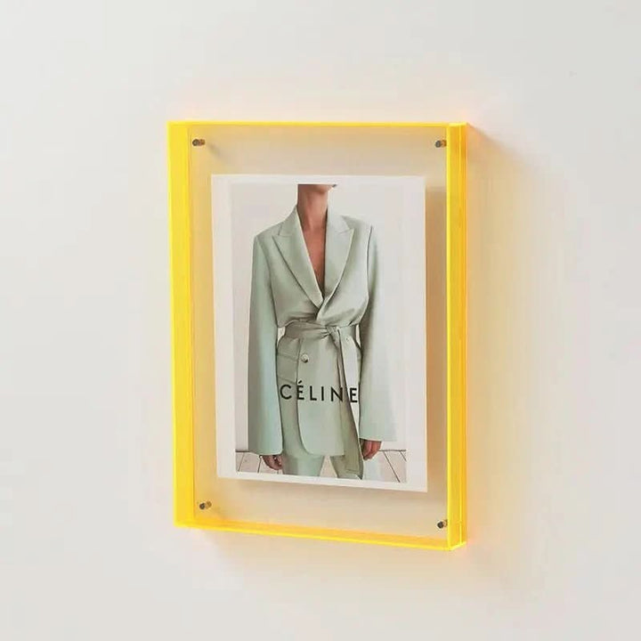 Transparent colored acrylic photo frame holding a photo - product photo 14