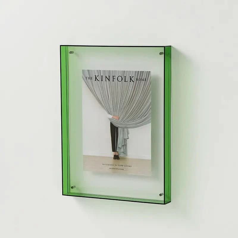 Transparent colored acrylic photo frame holding a photo - product photo 8