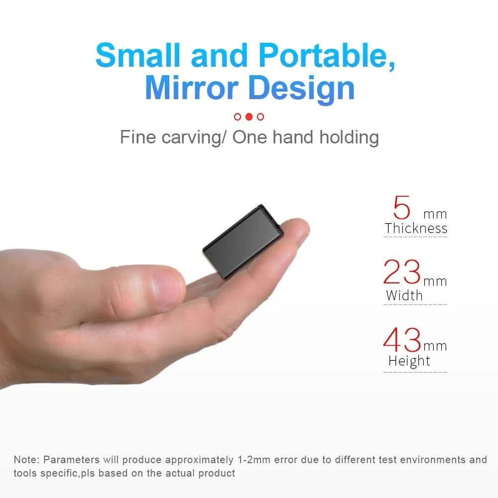 Ultra-light voice-activated audio recorder held in a hand - product photo 4