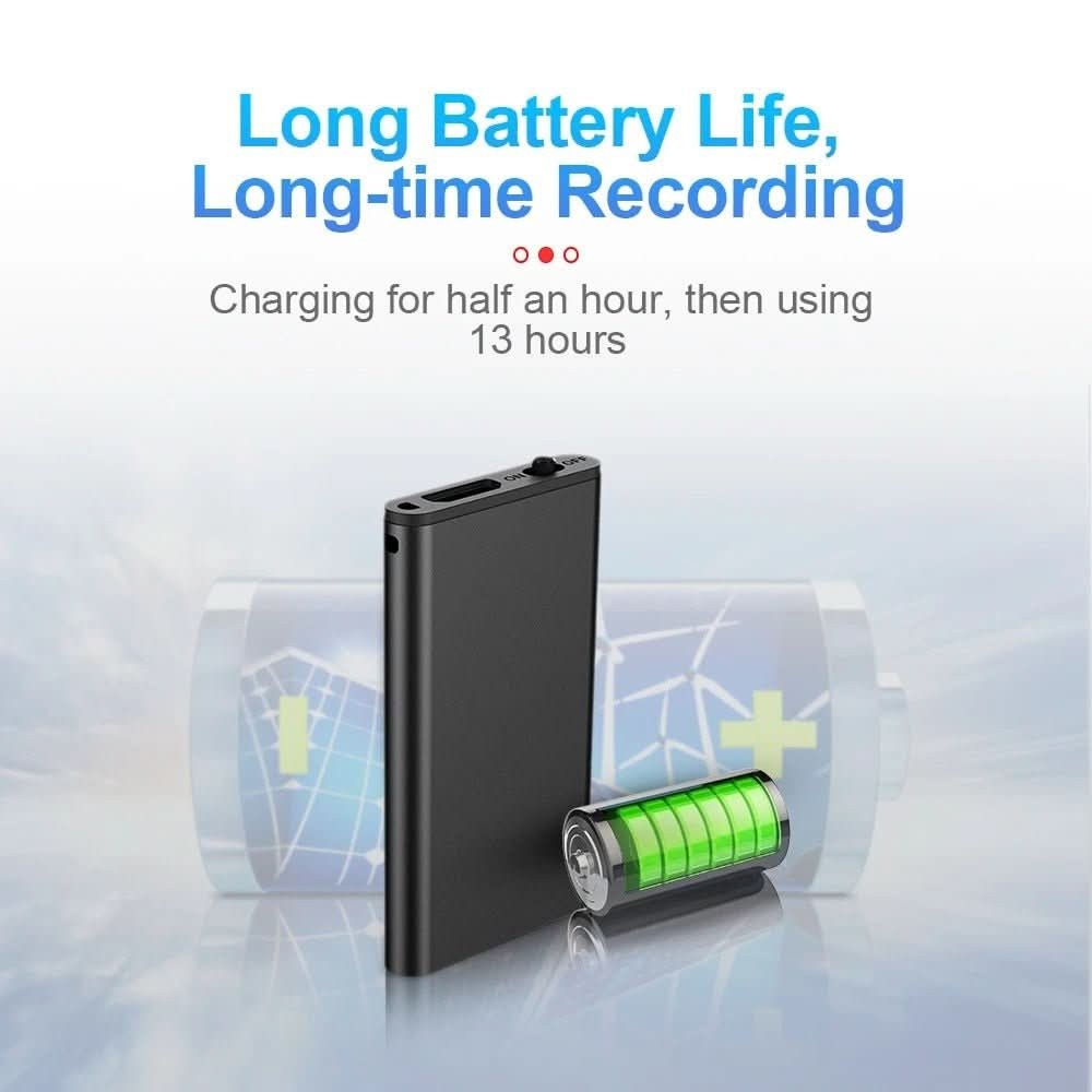 Ultra-light voice-activated audio recorder held in a hand - product photo 6