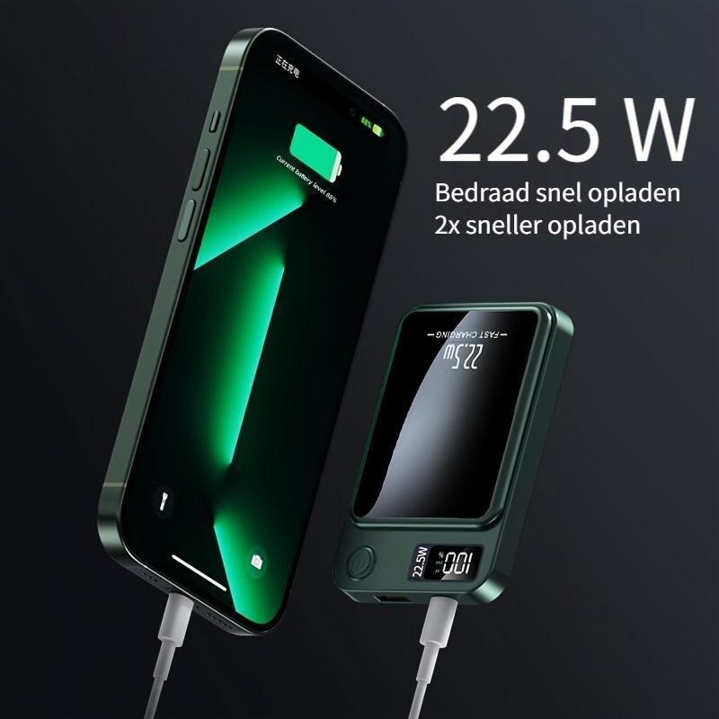 Ultra-slim magnetic wireless power bank on a phone - product photo 11
