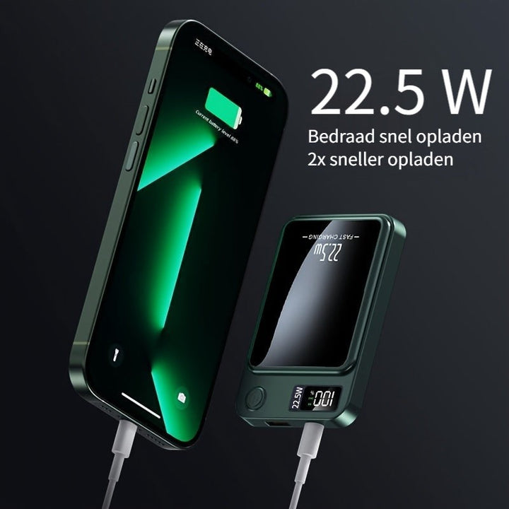 Ultra-slim magnetic wireless power bank on a phone - product photo 11