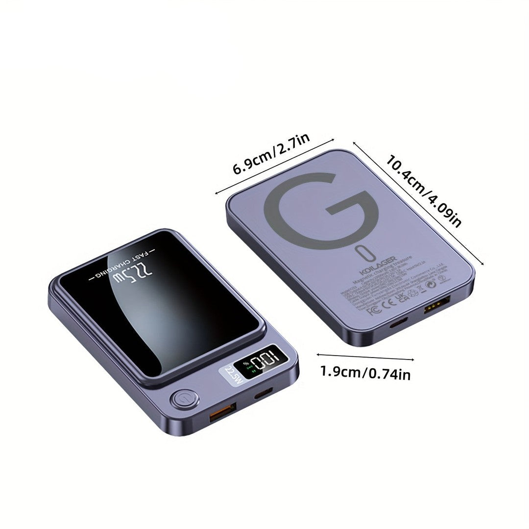 Ultra-slim magnetic wireless power bank on a phone - product photo 3