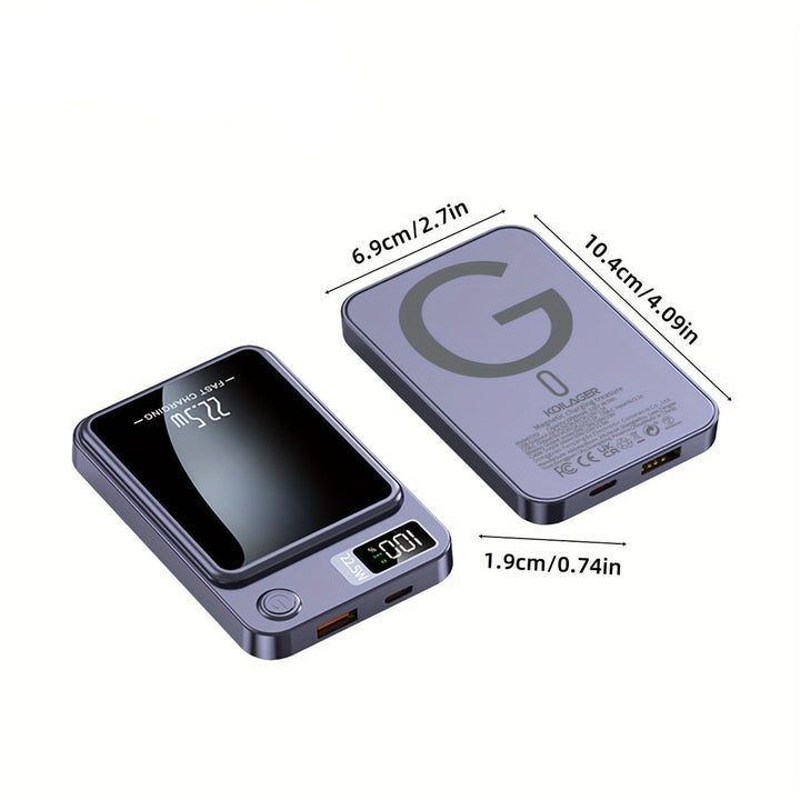 Ultra-slim magnetic wireless power bank on a phone - product photo 3