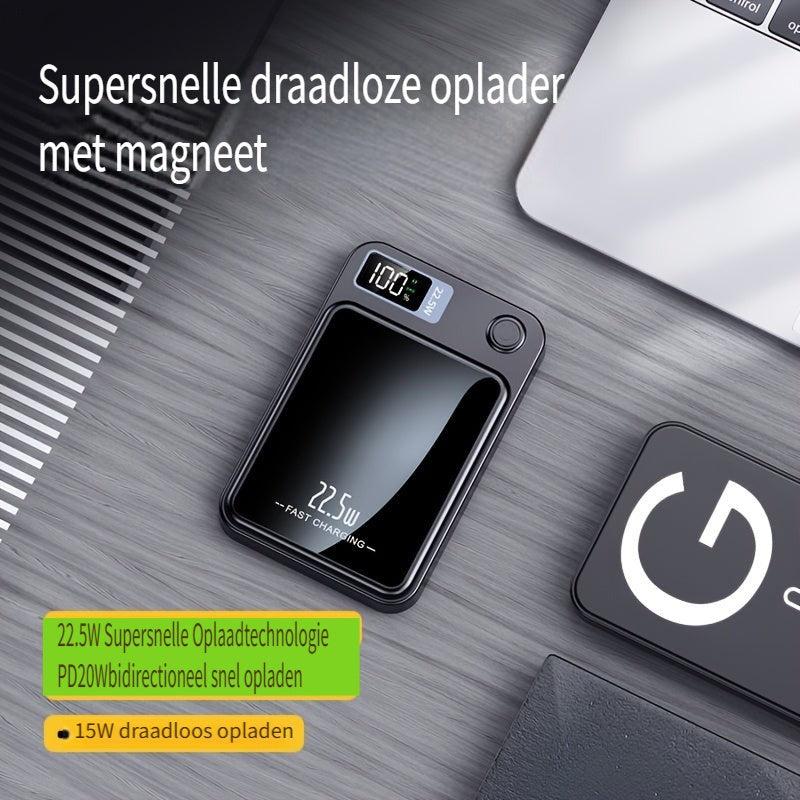 Ultra-slim magnetic wireless power bank on a phone - product photo 4