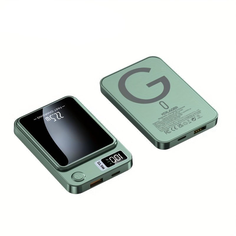 Ultra-slim magnetic wireless power bank on a phone - product photo 5