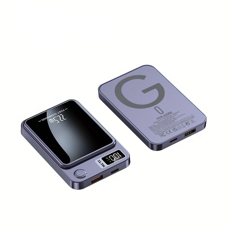 Ultra-slim magnetic wireless power bank on a phone - product photo 9