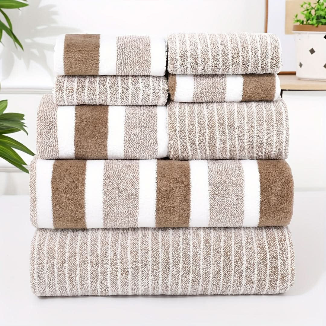 Ultra-soft absorbent bath towels folded - product photo 1