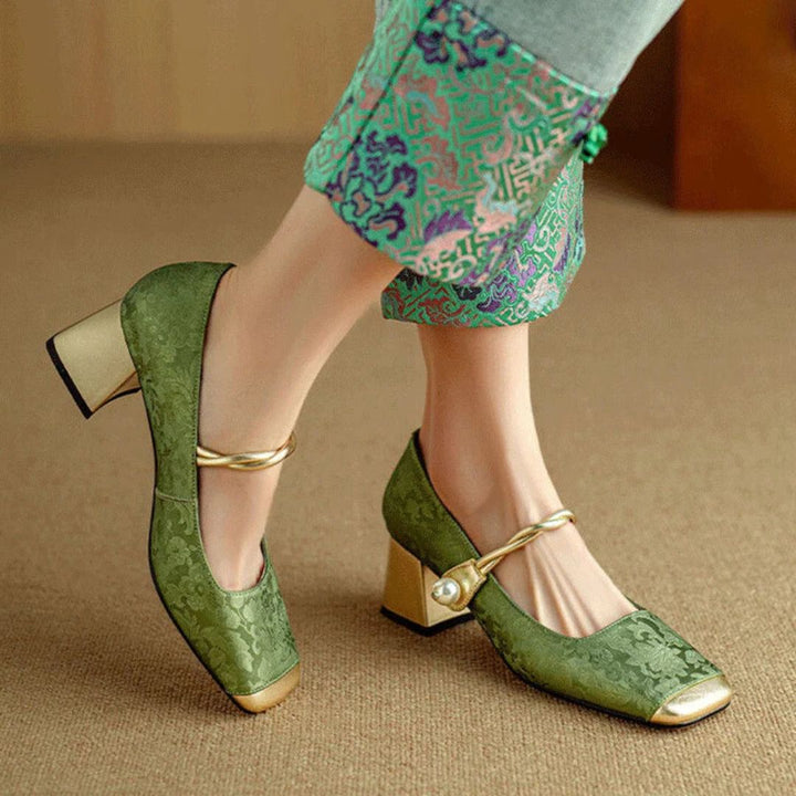AURELIA | ELEGANT GOLD STATEMENT HEELS FOR WOMEN