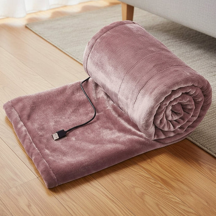USB heated blanket draped over a lap - product photo 1