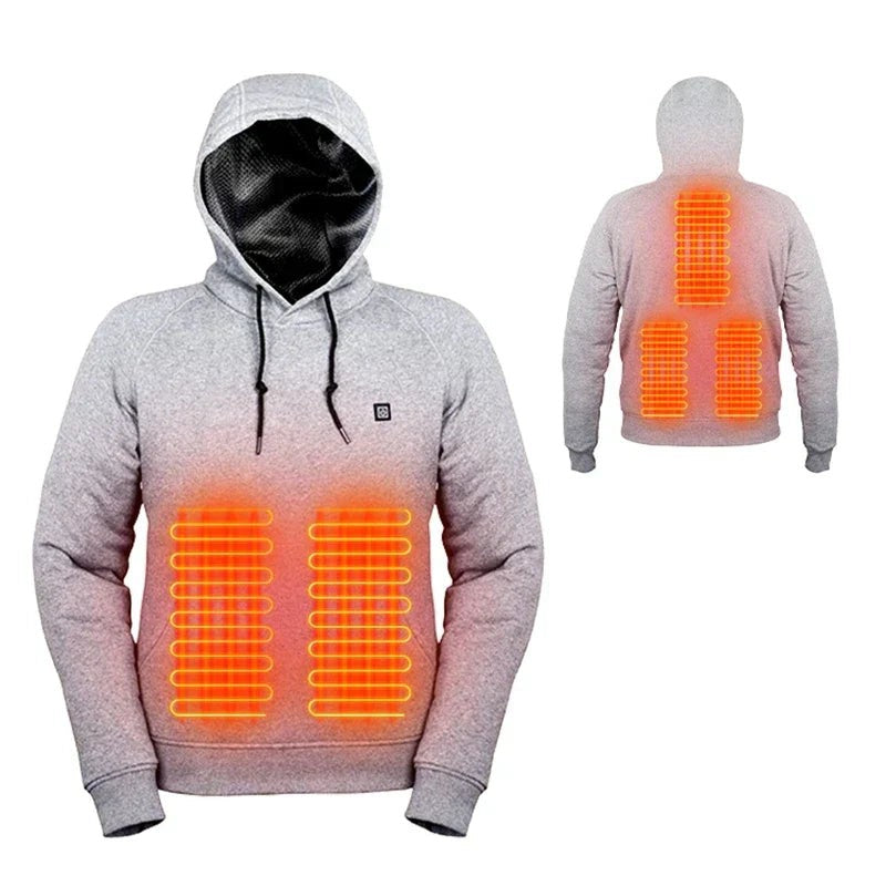 USB heated unisex hoodie with three heat settings - product photo 6