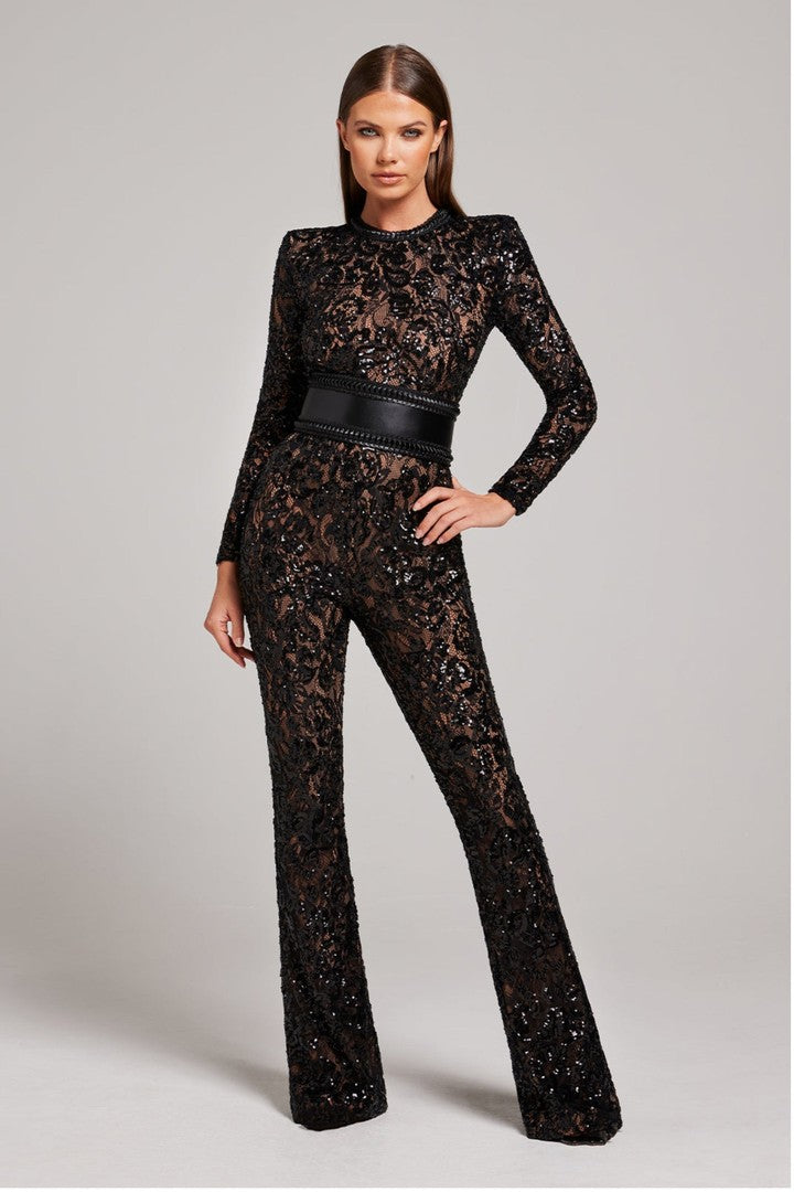 V-neck evening jumpsuit - product photo 1
