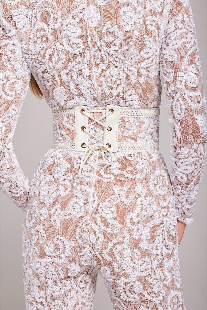 V-neck evening jumpsuit - product photo 11