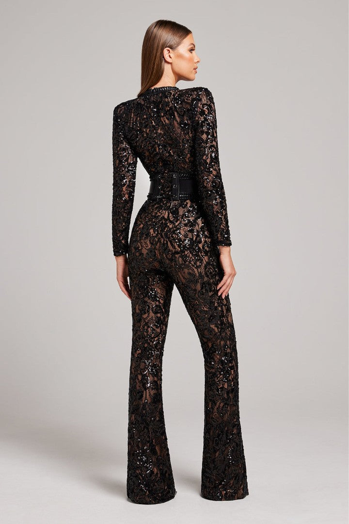 V-neck evening jumpsuit - product photo 3
