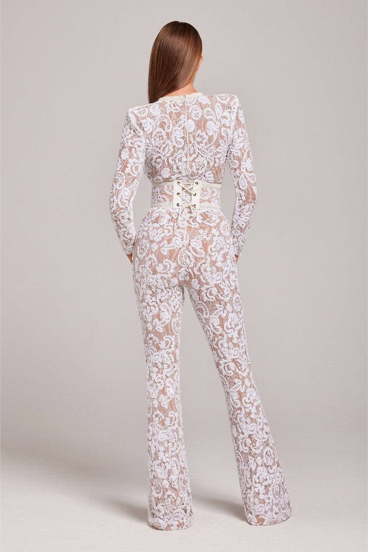 V-neck evening jumpsuit - product photo 9