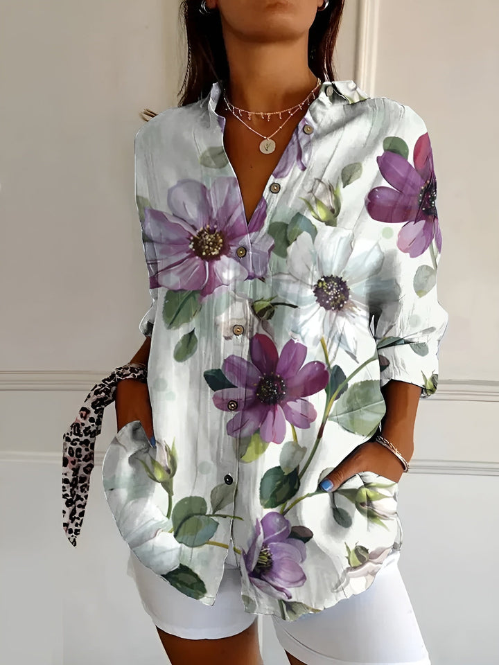 Aria | Women’s Stylish Long Sleeve Button-Down Shirt