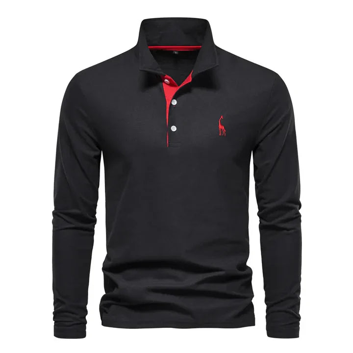 Caleb | Classic Long-Sleeve Polo Shirt for Men