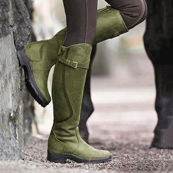 Isabella | Knee-High Women’s Boots With Buckle And Rugged Sole